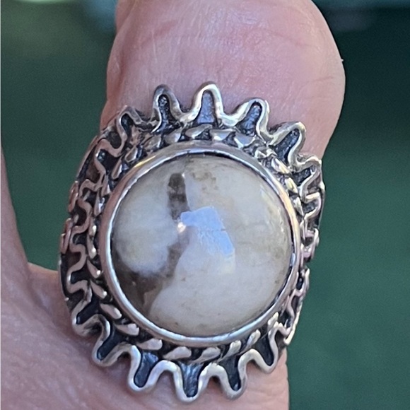 Exceptional Vintage Sterling Silver Ring With Stone Heavy - Picture 6 of 6